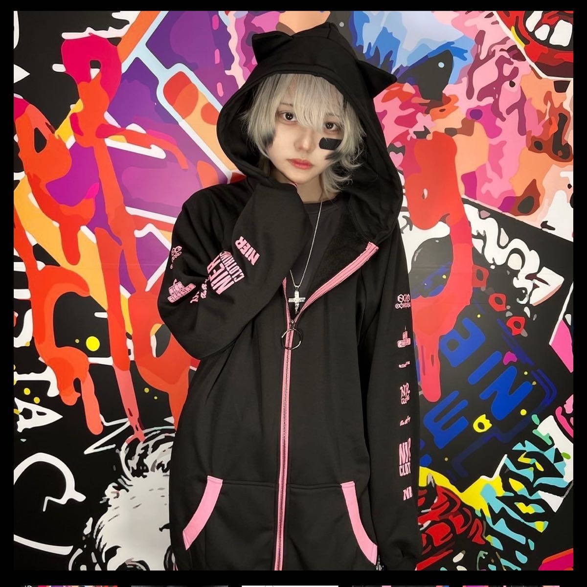 NieR 猫耳付きDOUBLE ZIP PARKA 【内側防寒仕様】ちゃむちゃむver.