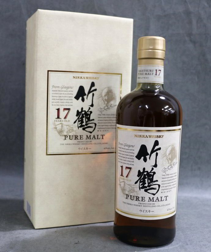 1円～ 【古酒未開栓】 ウイスキー ニッカ NIKKA 竹鶴 17年 700ml 43％ 箱付 _画像1