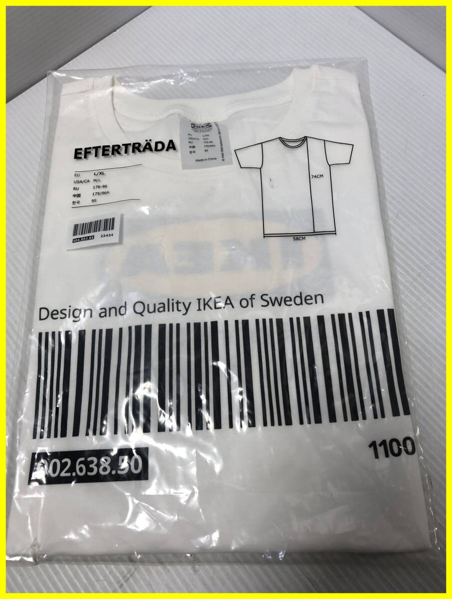 ▼【IKEA イケア EFTERTRDA エフテルトレーダ ロゴ バックプリント Tシャツ ホワイト 】（NF240330）503-39の画像1