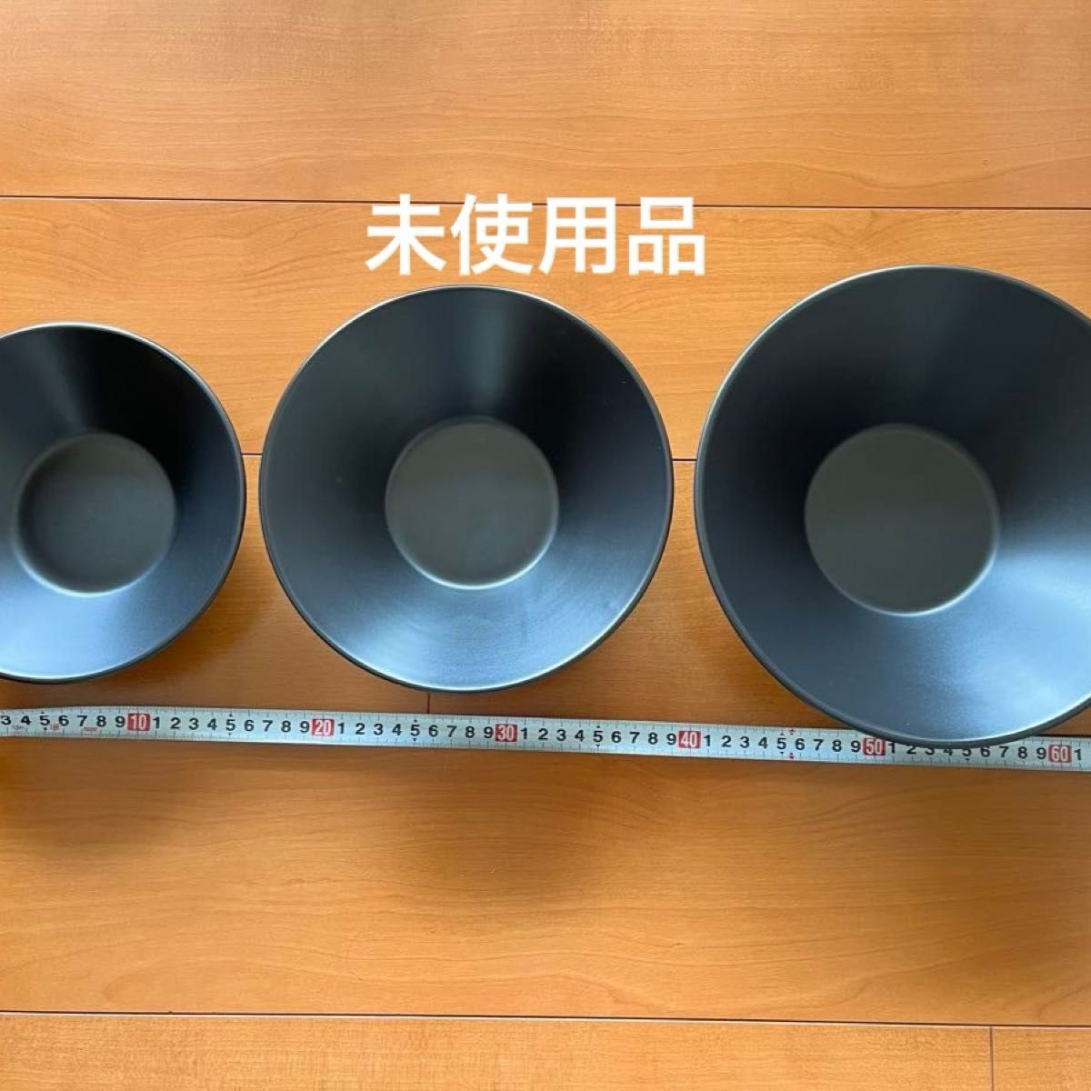 会津本郷　流紋焼　陶器　食器　お皿　3枚セット　桐箱付き　モダン　デザイン　ブラック　黒