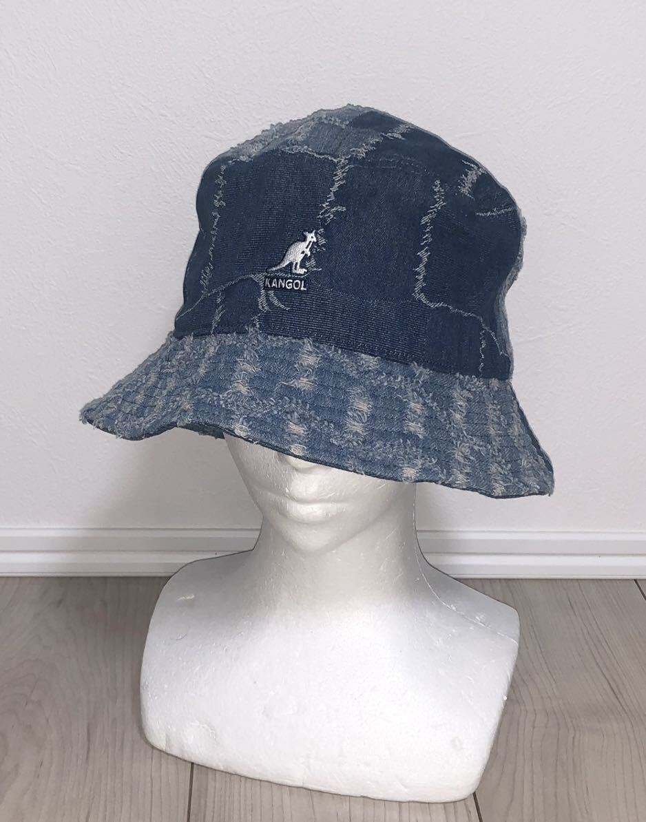 KANGOL Denim Mashup Bucket K5296 XL カンゴール デニム バケット バケットハット メトロハット インディゴブルー ブルー ネイビー 紺 青_画像1