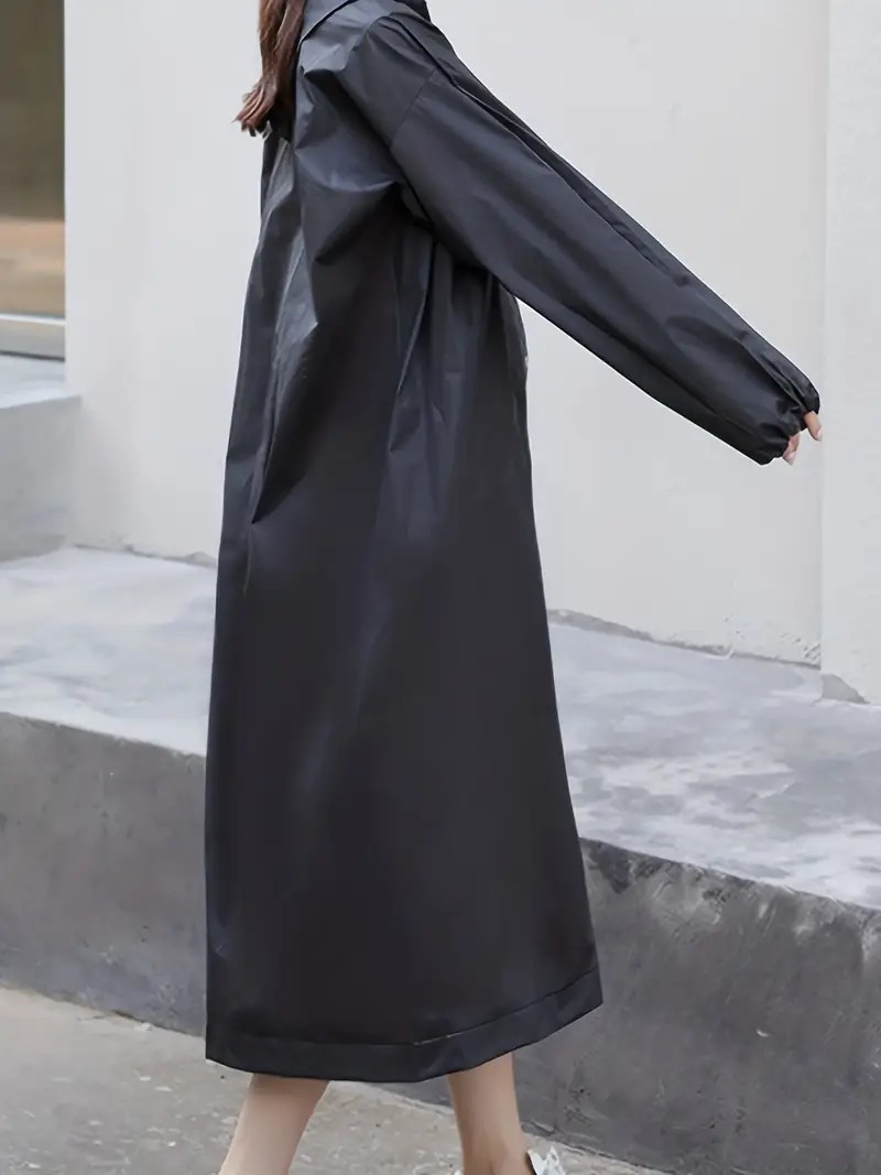 [ raincoat ]EVA material lightly waterproof . high free size with a hood . man and woman use raincoat long height adult black 