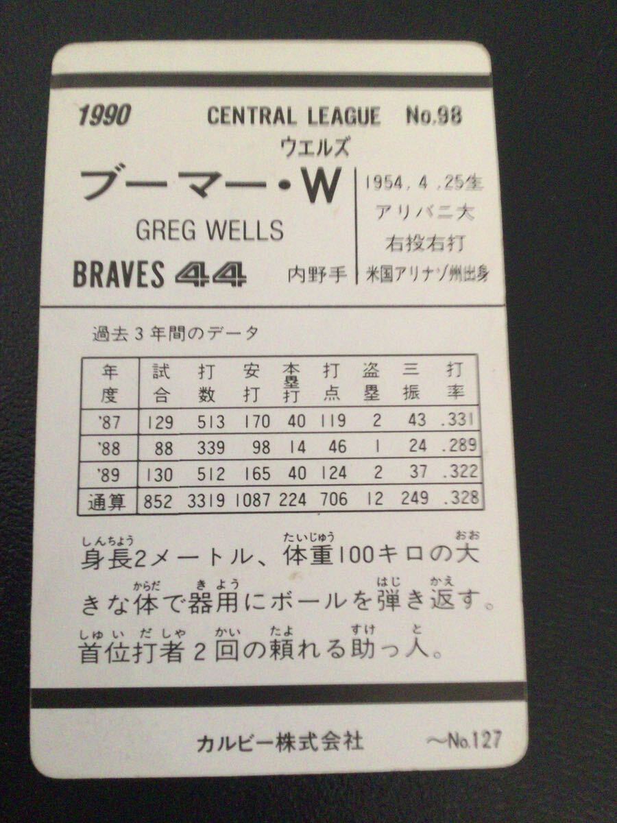 カルビー プロ野球カード 90年 No98 ブーマーの画像2