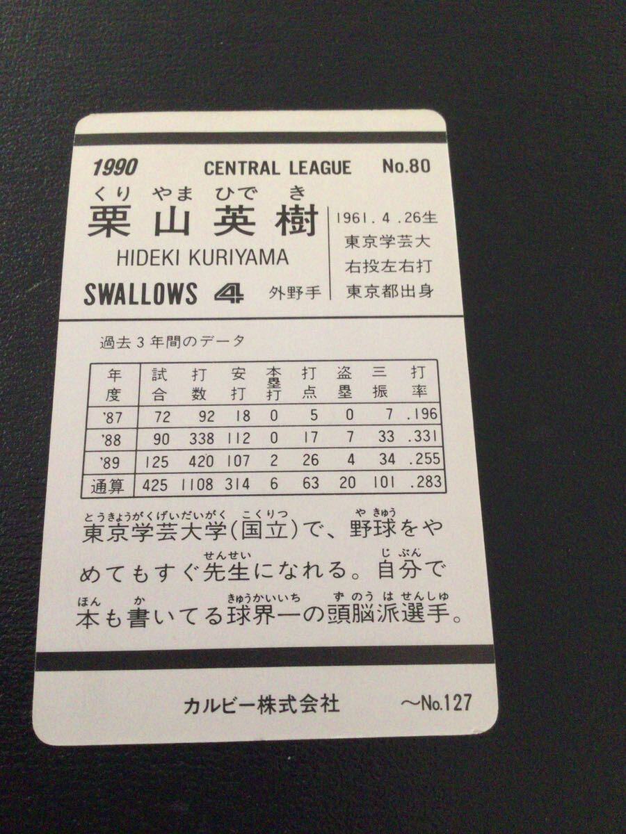 カルビー プロ野球カード 90年 No80 栗山英樹の画像2