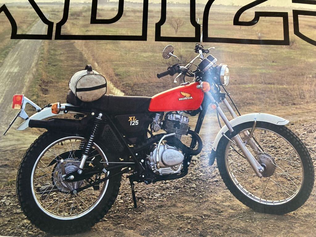 HY0308 ポスター同梱可 レトロ 希少 HONDA ホンダ 大型ポスター Go！Anywhere XL125 約73*103cm 現状品 0313の画像6