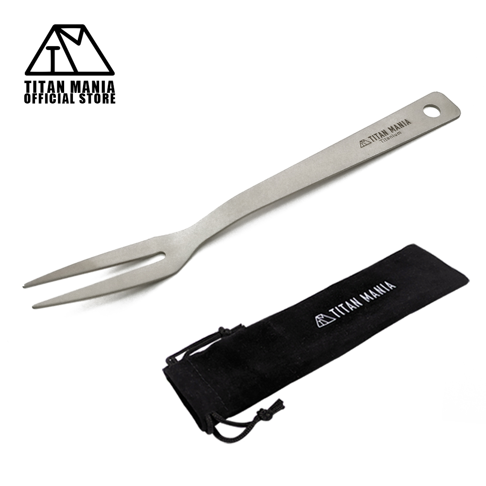 TITAN MANIA titanium mania mi-to Fork titanium made super light weight Carving pick Mini Fork cookware tableware camp supplies storage sack attaching 