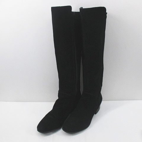 s tea b till nSTEVE MADDEN * long boots 25.5cm* black suede lady's 