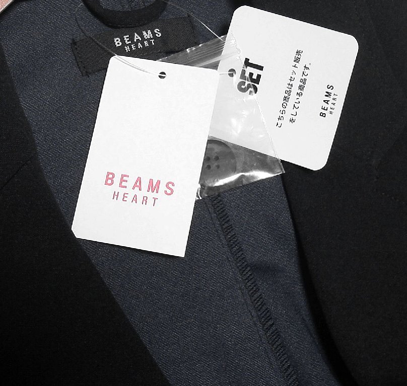 新品! BEAMS HEART 2B カジュアル セットアップ リラックス スーツ ブラック (XL) ☆ ビームスハート メンズ ジャージ素材 LL ストレッチ_色について…少し明るめに写っています
