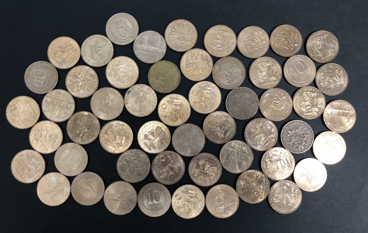 ■フランス　レトロコイン　まとめ　フラン　1982/1985/1984/1987/1988 10フラン　53枚　外国コイン　コレクター品_画像7