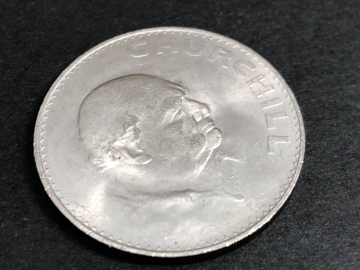 ■ チャーチル　エリザベス女王　1965年　大型コイン　白銅貨