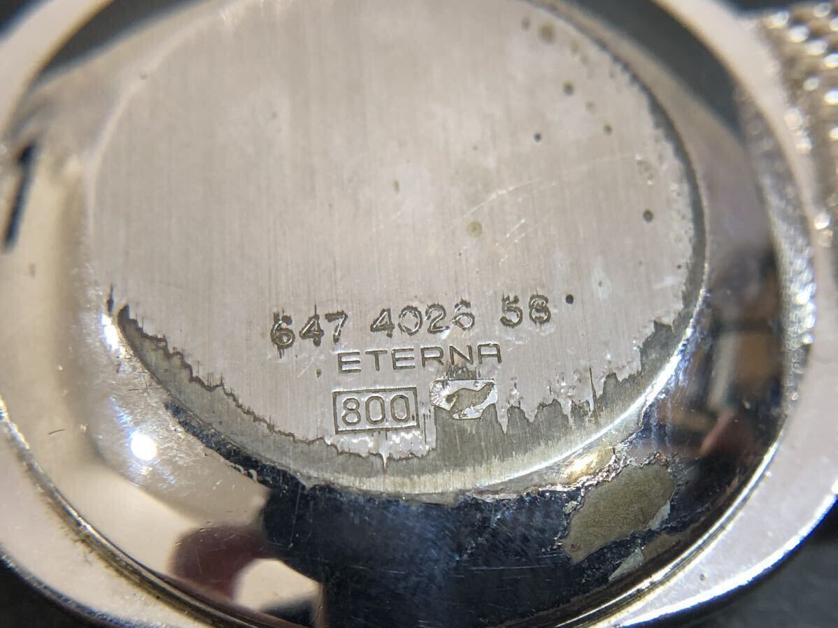 ★ETERNA MATIC 3003 稼働品 エテルナ マチック 自動巻き 腕時計 レディース シルバーカラー 銀色 文字盤 800 の画像9