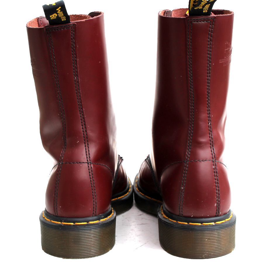 Dr.MARTENS ドクターマーチン★10ホールブーツ UK5=24 1490 チェリーレッド 10EYE BOOT スムースレザー レースアップ i-673