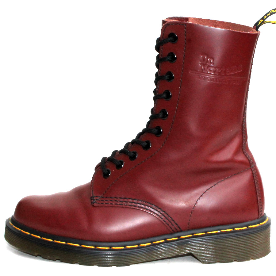 Dr.MARTENS ドクターマーチン★10ホールブーツ UK5=24 1490 チェリーレッド 10EYE BOOT スムースレザー レースアップ i-673