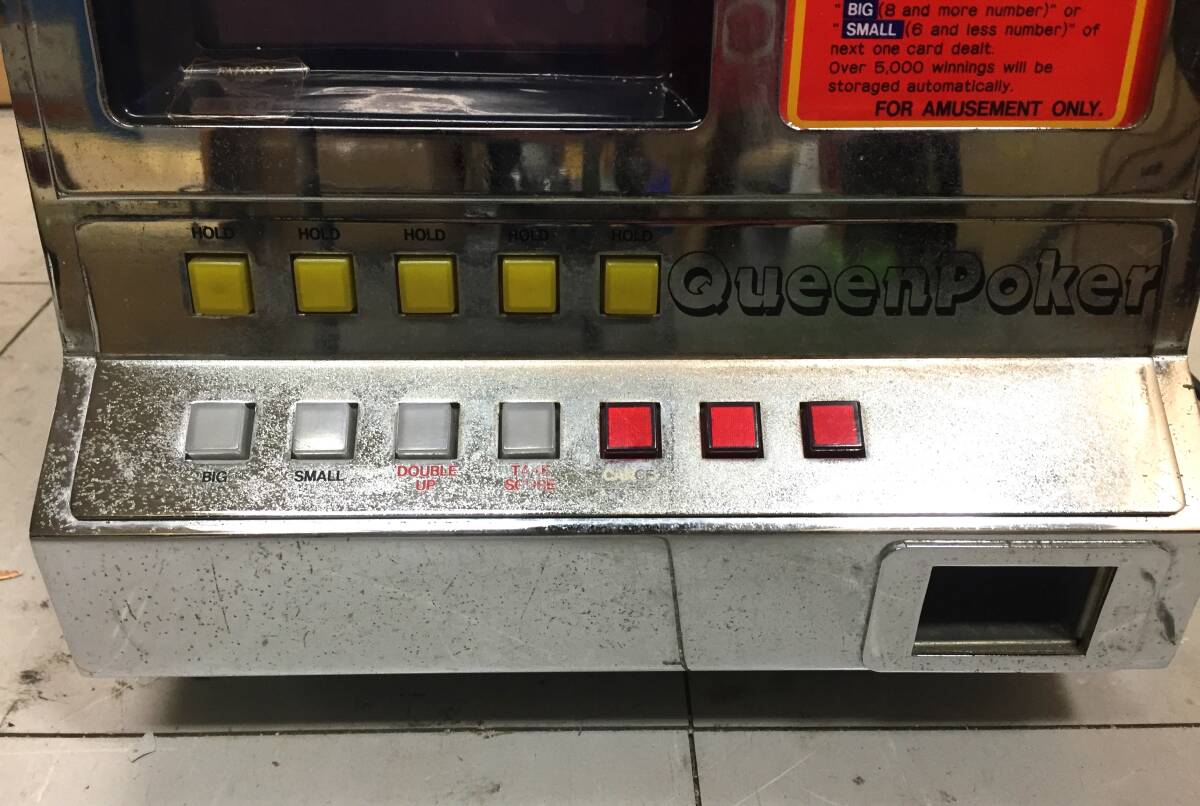 レトロ 卓上ポーカーゲーム機 QUEEN POKER ビンテージの画像9