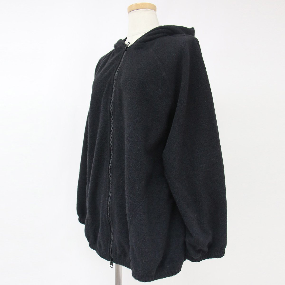 FLORENT Florent Parker size :1(FREE) Zip up fastener hood f-ti- long sleeve fleece rayon black made in Japan 