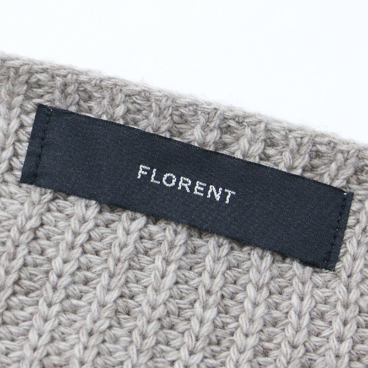 FLORENT Florent knitted sweater beige size : FREE pull over crew neck long sleeve . braided low gauge oversize 