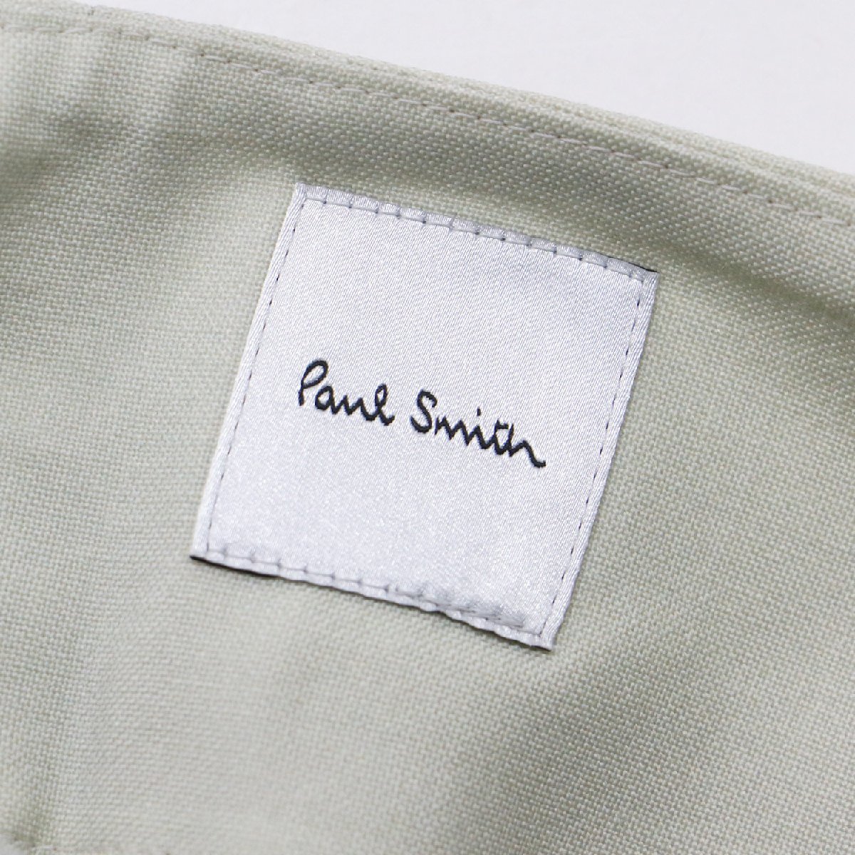 新品 Paul Smith ポールスミス パンツ サイズ:40(M) ロング ワイド ストレート ハイウエスト スプレー ペイント ウール ライトグリーン系_画像3