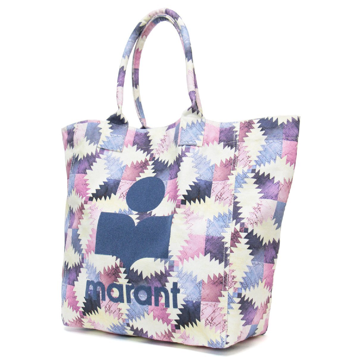 ISABEL MARANT イザベル マラン バッグ トートバッグ 鞄 かばん パープル ホワイト 紫 白 柄 ロゴ フロッキー キャンバス サブバッグ_画像1