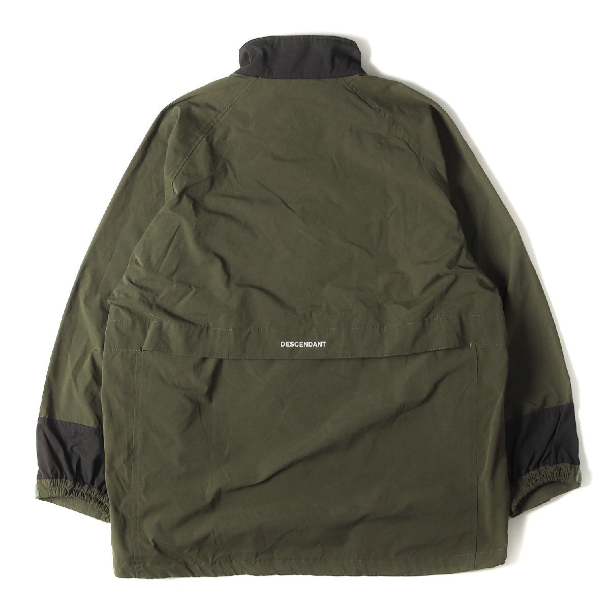 DESCENDANT ディセンダント ジャケット サイズ:2 18AW 袖ロゴ トラックジャケット TERRACE NYLON JACKET オリーブドラブ ブランド_画像2