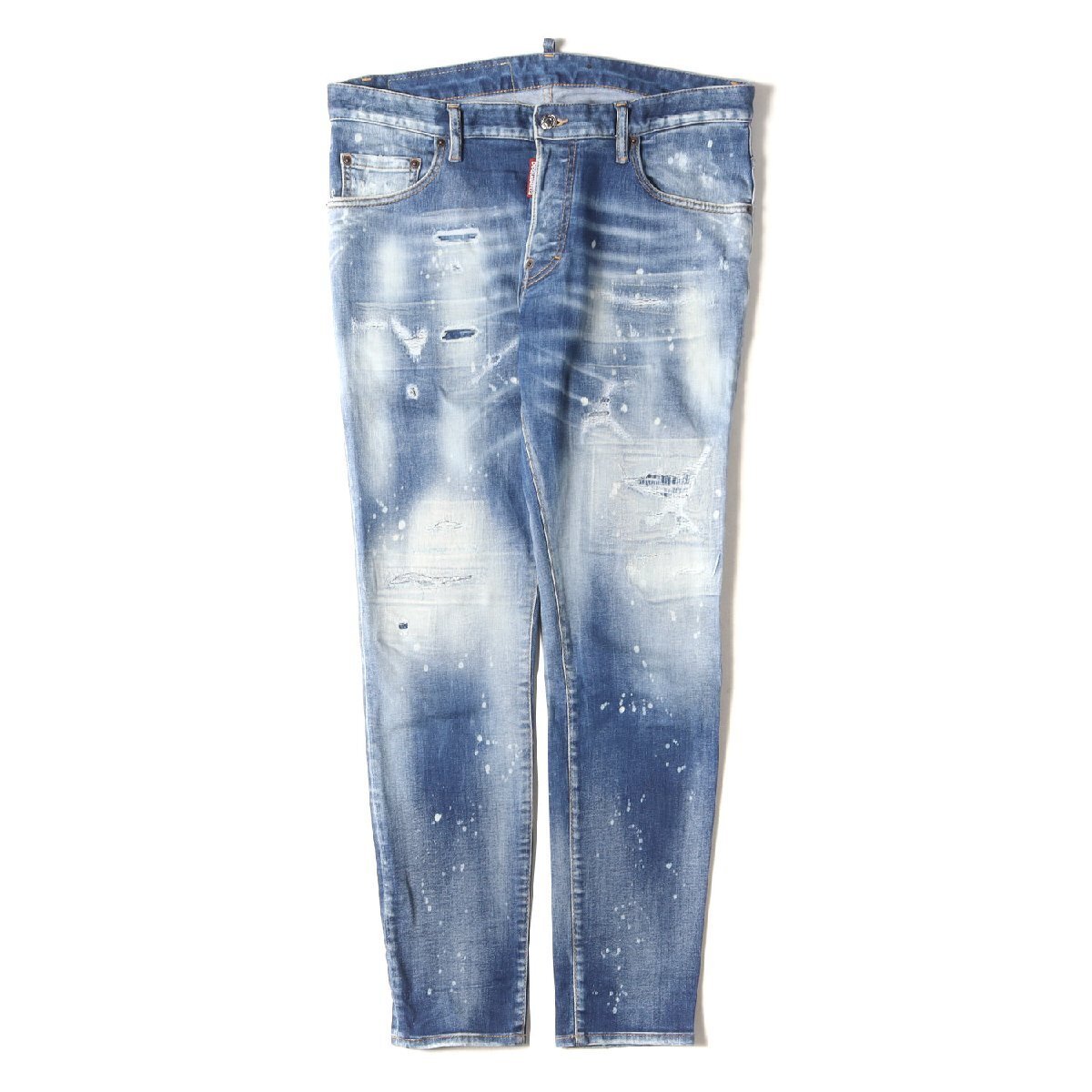 DSQUARED2 パンツ サイズ:50 22SS クラッシュリペア ブリーチ 加工 ストレッチ スキニー デニムパンツ Super Twinky Jean インディゴ