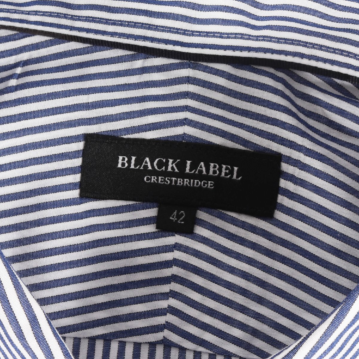 BLACK LABEL CRESTBRIDGE ブラック レーベル クレストブリッジ シャツ サイズ:42 ワンポイント CBロゴ 刺繍 ストライプ ドレスシャツ_画像3