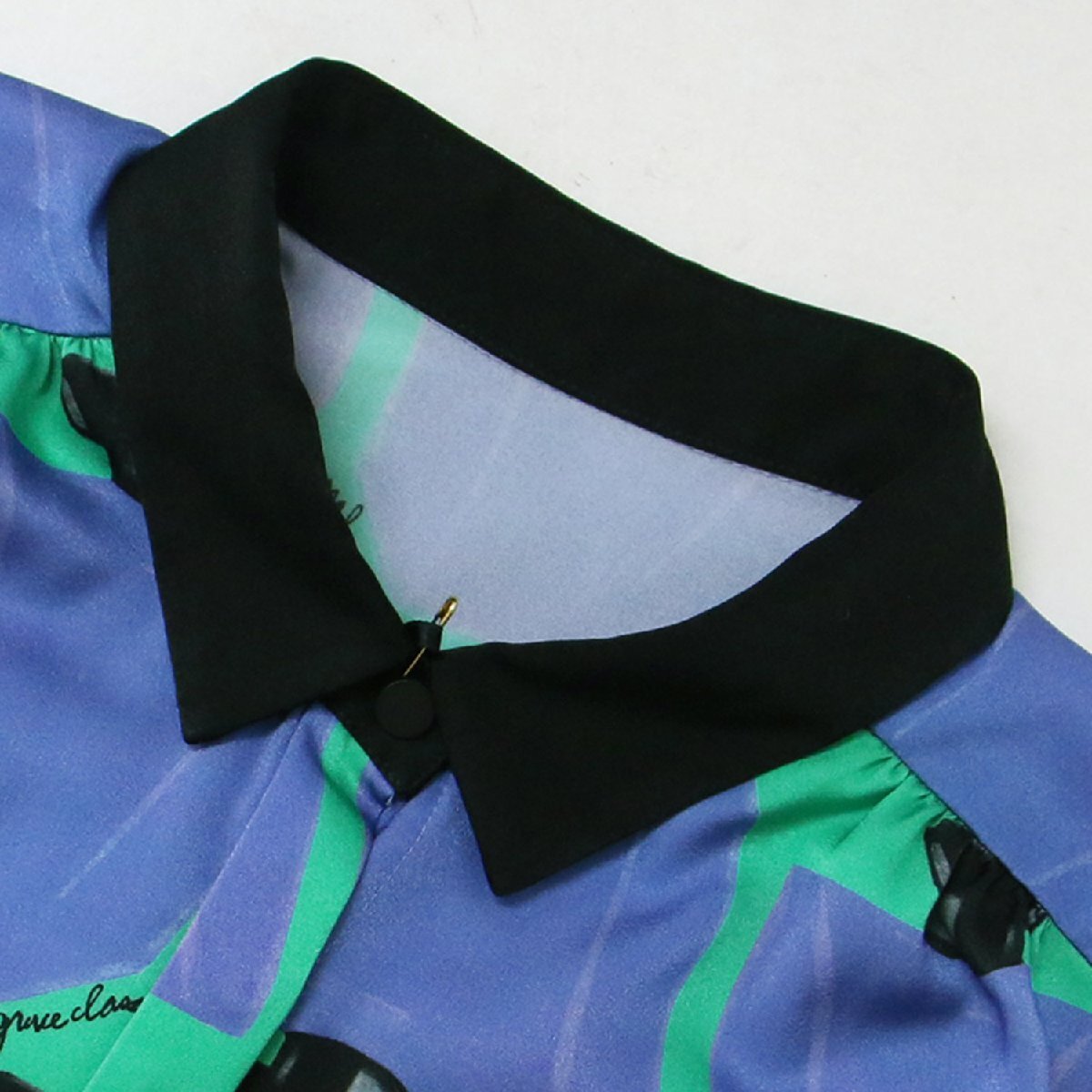  new goods GRACE CONTINENTAL Grace Continental One-piece long 23 autumn winter green blue 38(M) shirt One-piece ribbon belt 