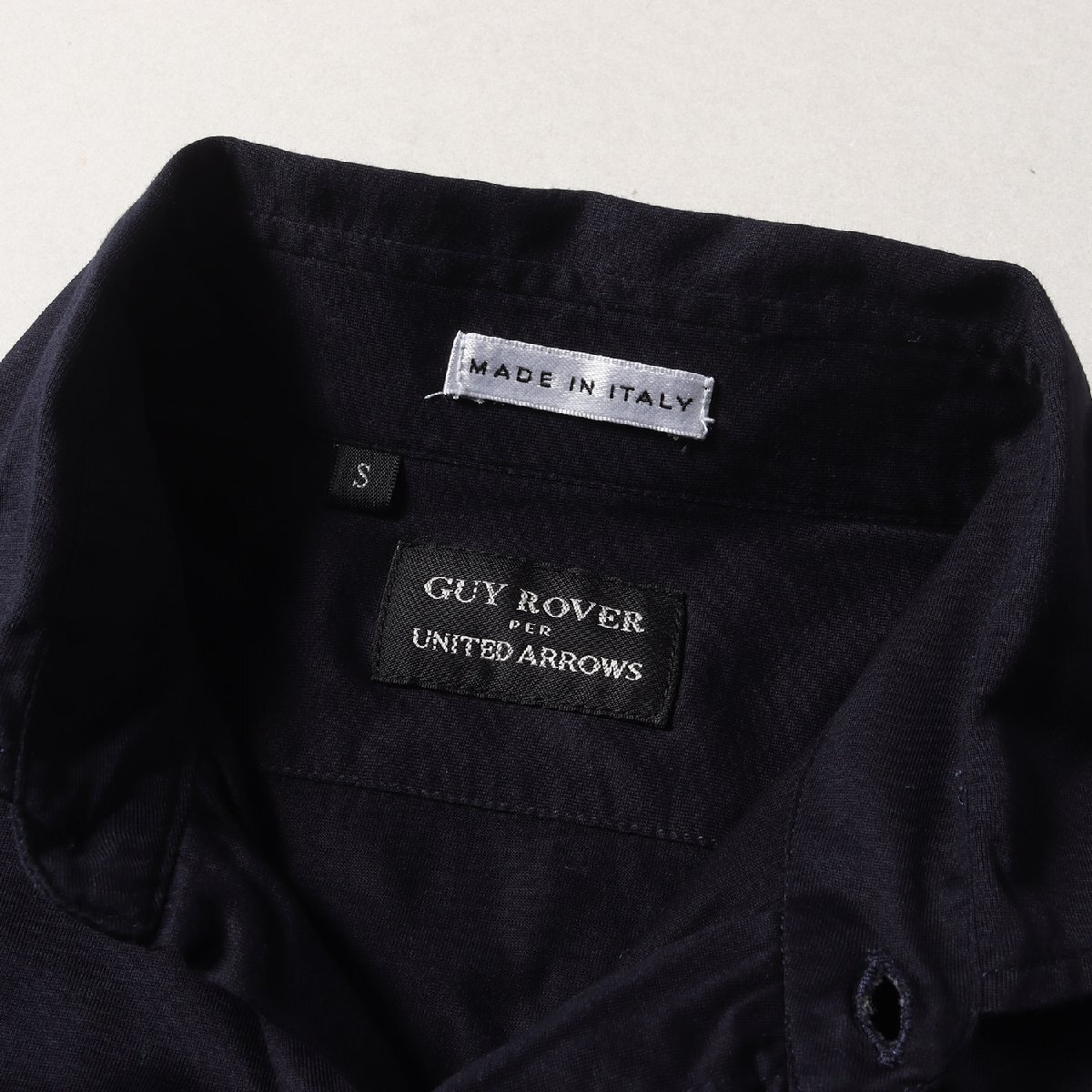 GUY ROVER ギローバー シャツ サイズ:S UNITED ARROWS コットン ジャージー 長袖シャツ クラシコ ネイビー イタリア製 ブランド_画像3