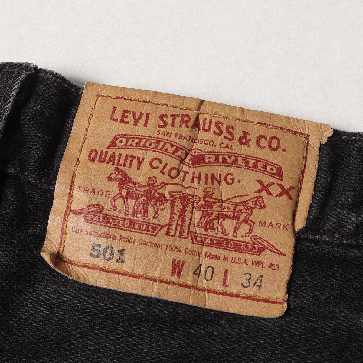 Levis リーバイス デニムパンツ サイズ:40×34 90s 501 後染め ブラック デニム パンツ 501-0660 USA製 黒 75% 90年代 vintage_画像5