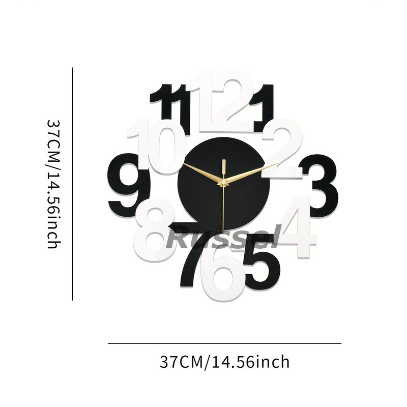 掛け時計 モノトーン ユニーク 静音 アナログ おしゃれ かわいい インテリア 北欧 シンプル 壁掛け 時計 アート ウォール クロック 4-7_画像8