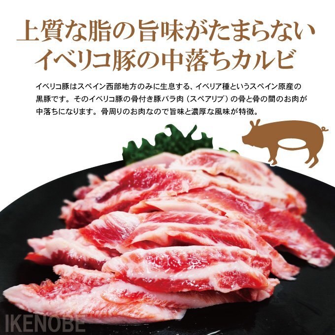 イベリコ豚中落ちカルビリブフィンガー500g冷凍 焼肉用 バーベキュー　国産豚に負けない味わい_画像2