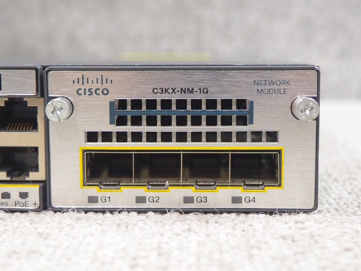 [N547] ☆ Cisco　Catalyst 3750-Xシリーズ　WS-C3750X-24P-L V05 ☆ Version 15.0(1)SE2 ☆ C3KX-NM-1G搭載 ☆_画像4