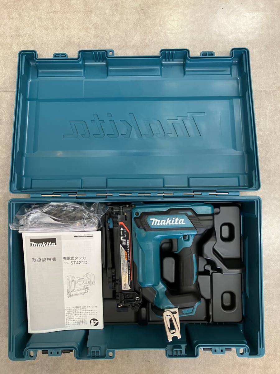 ★未使用★Makita マキタ 充電式 タッカ ST421DZK J線 4mm 18V 本体＋ケースの画像1