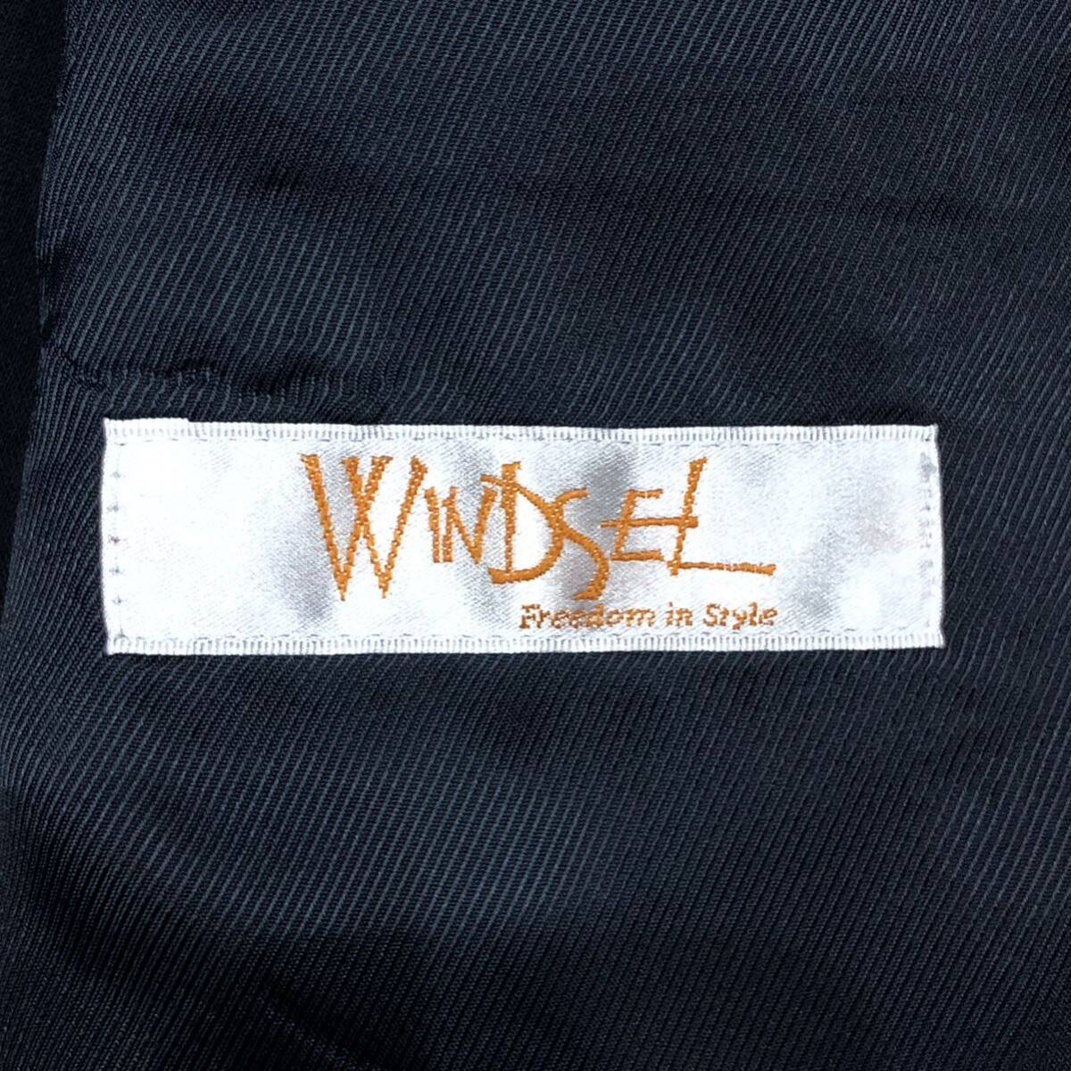 希少L！WINDSEL【輝く金ボタン】テーラードジャケット 紺ブレザー 2B 背抜き ネイビー ウール 艶感 高級感 AB6_画像9