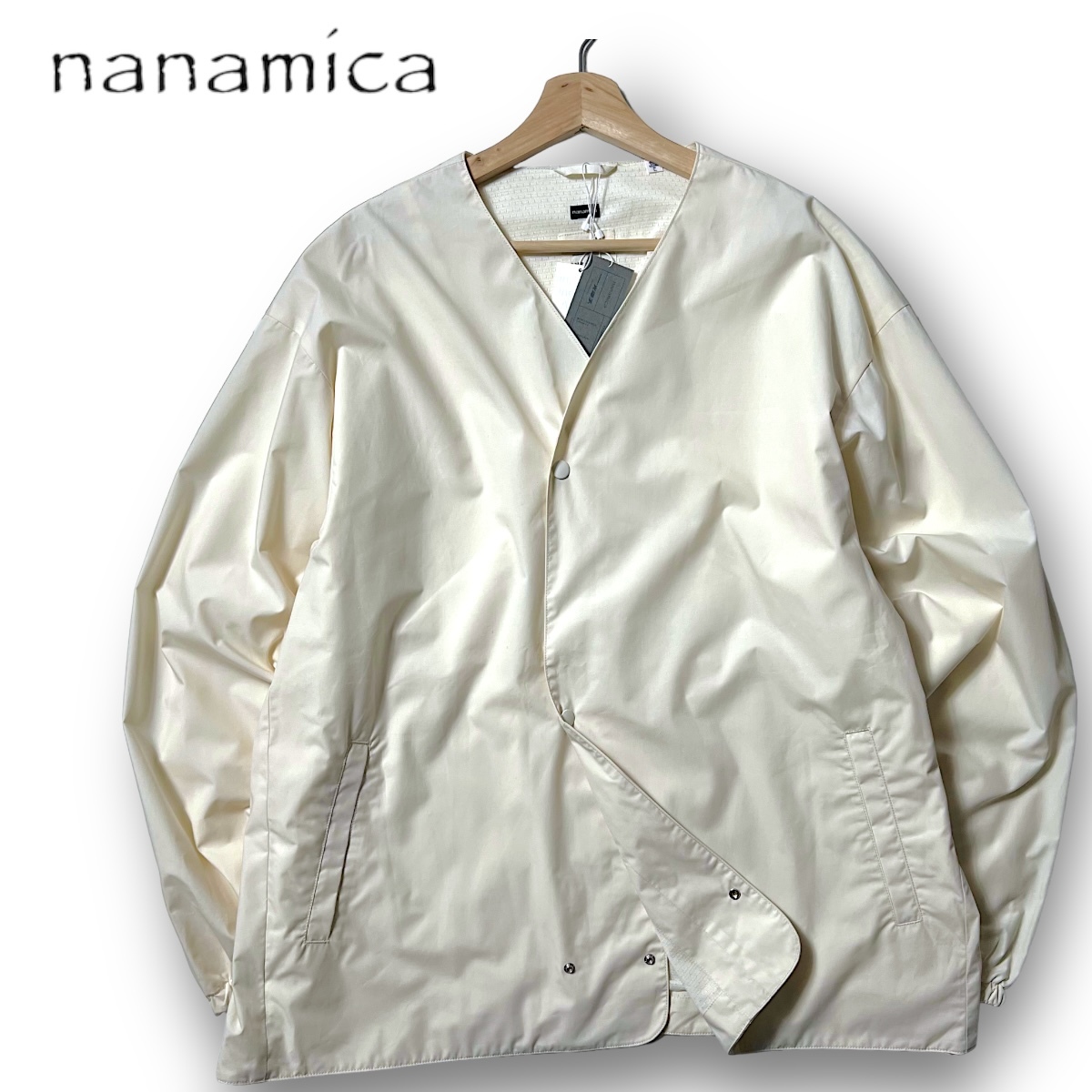 新品 nanamica ナナミカ 定3.9万 Cardigan 65/35ベイヘッドクロス 光電子裏メッシュ ノーカラージャケット カーディガン SUAS336 M ◆B3445_画像1