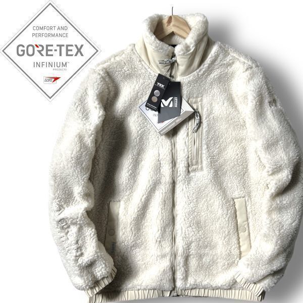 新品 MILLET ミレー GORE-TEX INFINIUM 韓国限定モデル 防寒 保温 ボアフリースジャケット ブルゾン アウトドアウェア M メンズ ◆B1947n_画像1