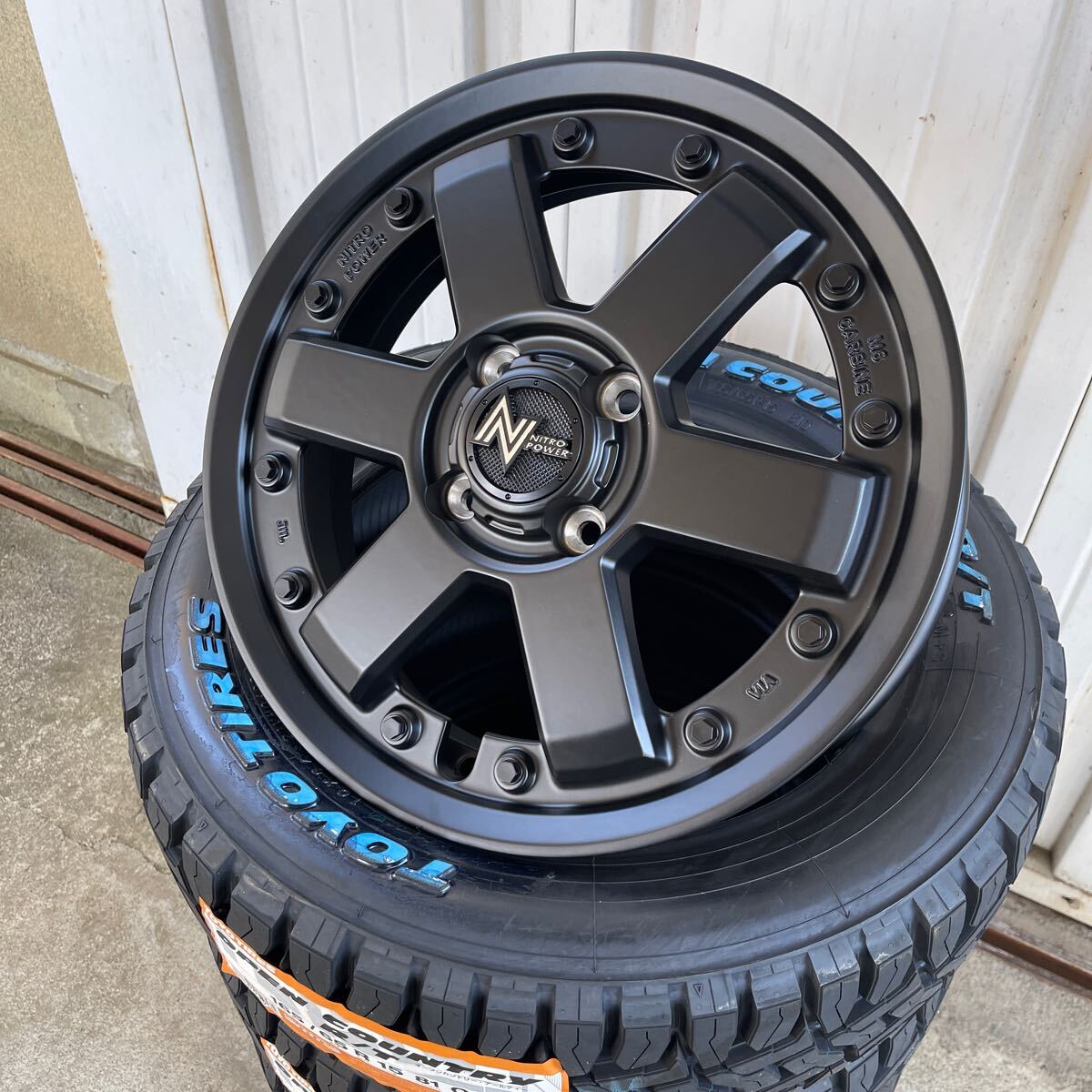 ナイトロパワーM6カービン◆ TOYOオープンカントリーRT◆165/65R15◆4本セット◆ダイハツタフト　軽トラ軽バンホワイトレターガンブラック_画像8