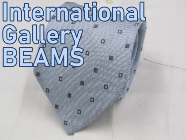 【ビームス 】 OC 258 インターナショナルギャラリービームス International Gallery BEAMS ネクタイ 水色系 ドット ジャガードの画像1