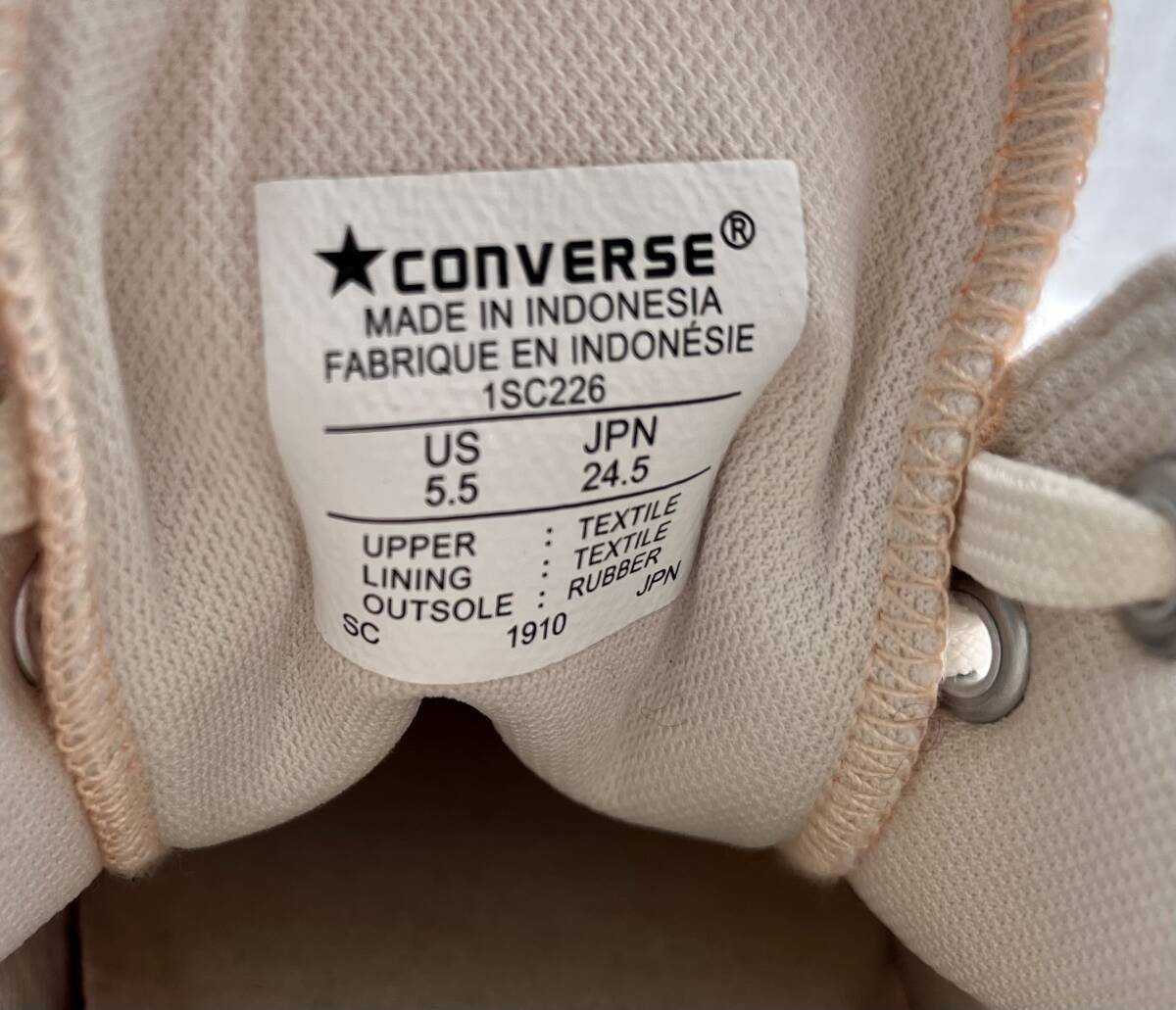 美品 CONVERSE ALL STAR 100 COLORS OX peach コンバース オールスター ピーチ ピンク 24ｃｍ チャックテイラー_画像5