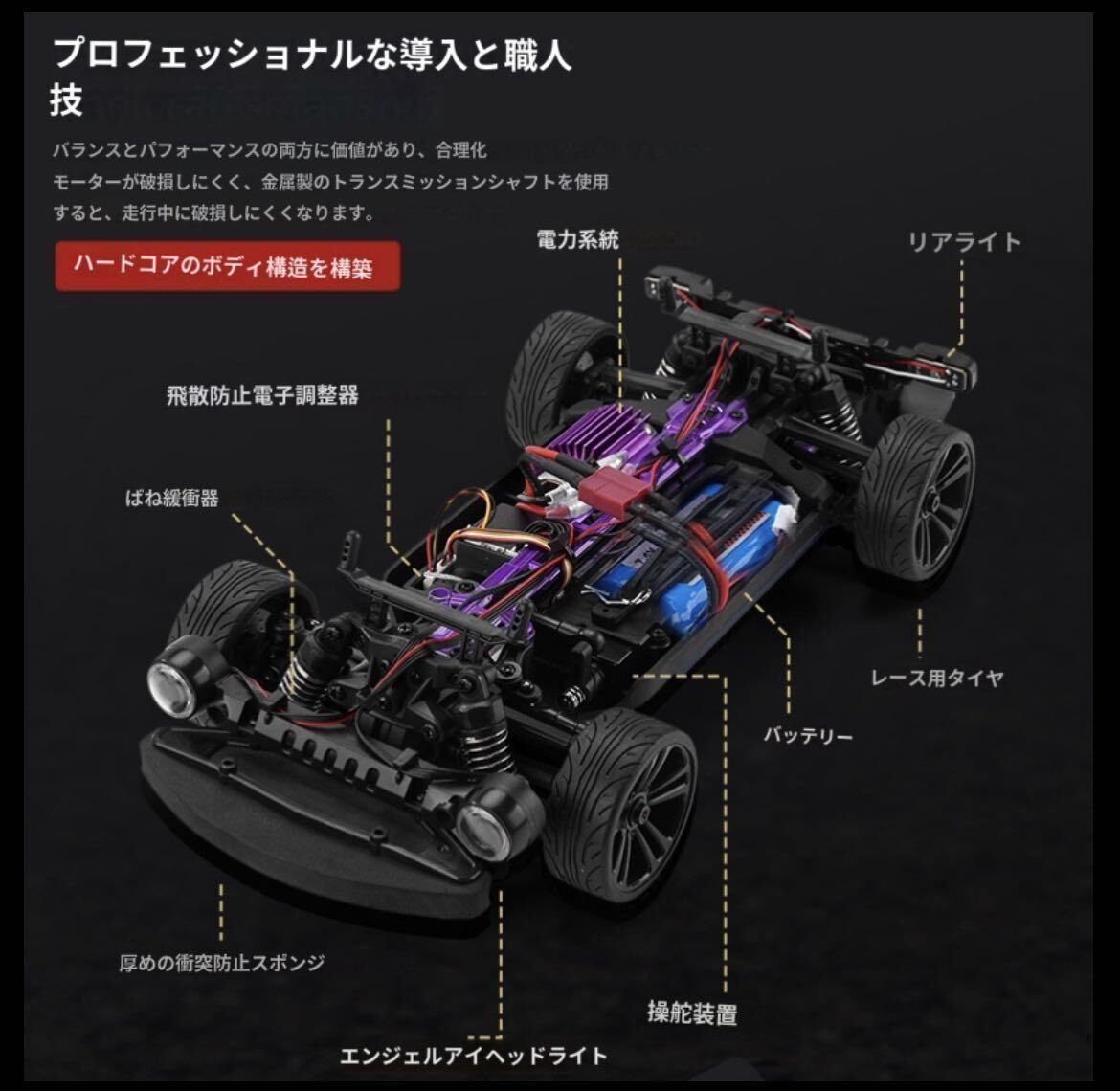 バッテリー2本 青JJRC SCY16303 1/16 RC 4WDレーシングカー LEDライト ドリフト RTRラジコンカー 2.4G オフロード Q142 カー デフ付き