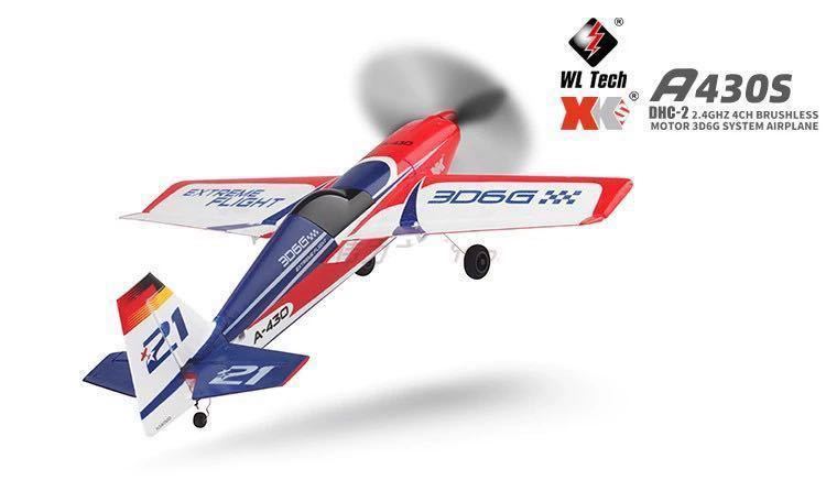 * new goods unused XK A430S DHC-2 EDGE mode 1 radio controlled airplane 4CH brushless motor FUTABA. leaf compatibility RC air plain 3D/6G switch 