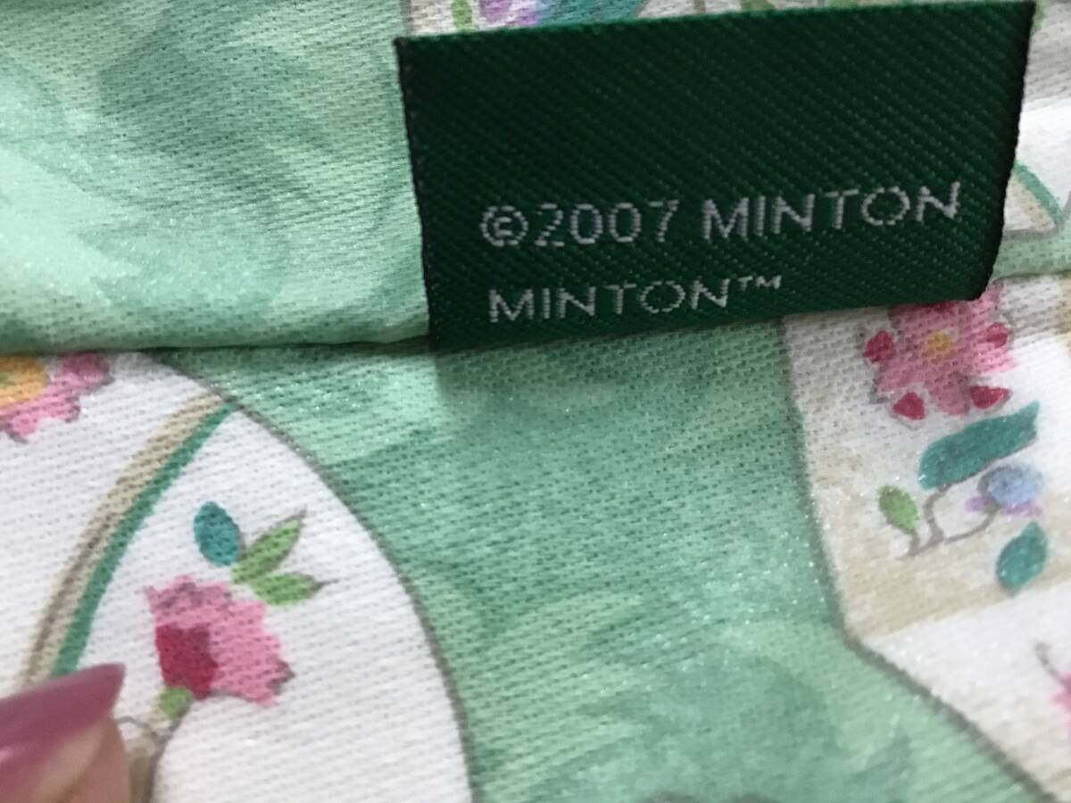 ◎ミントン柄エコバッグ。淡いミントグリーン。MINTON。30X35。重さ、150g◎_画像10