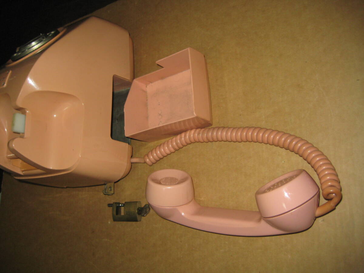  小型ピンク電話 日本電信電話公社 674-A1 現状品  電電公社（特殊簡易公衆電話）公衆電話 昭和レトロ アンティークの画像6