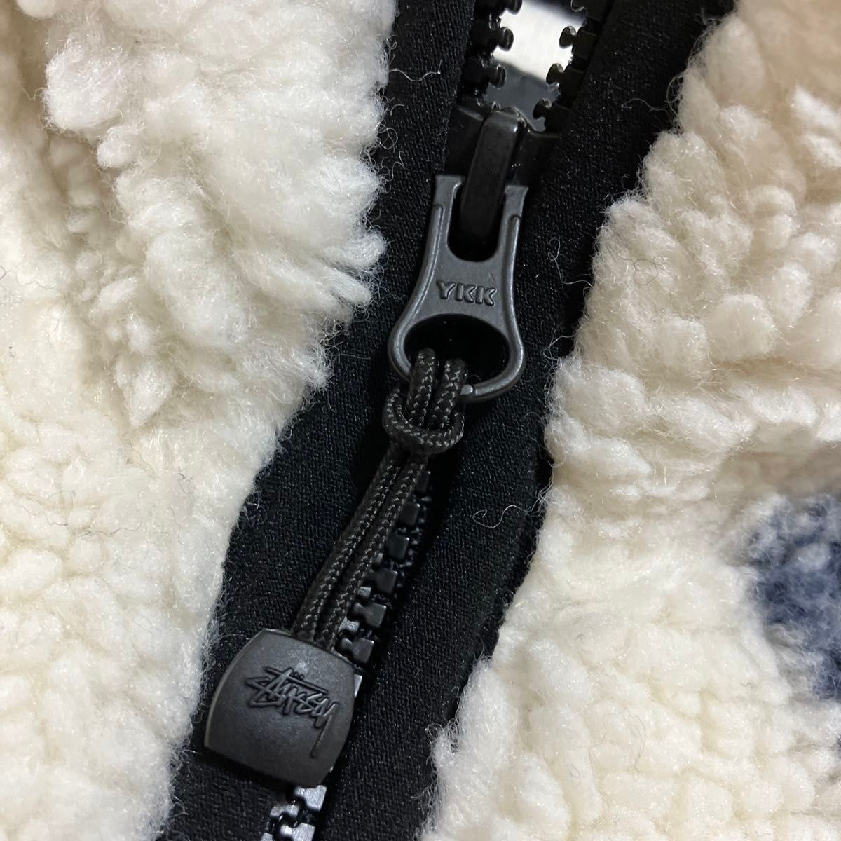 stussy ステューシー ボアジャケット 総柄 Mサイズ ホワイト stussy ステューシー ボアジャケット 総柄 Mサイズ ホワイト