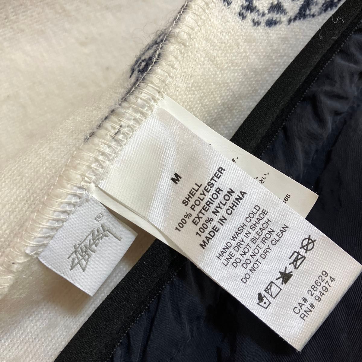 stussy ステューシー ボアジャケット 総柄 Mサイズ ホワイト stussy ステューシー ボアジャケット 総柄 Mサイズ ホワイト