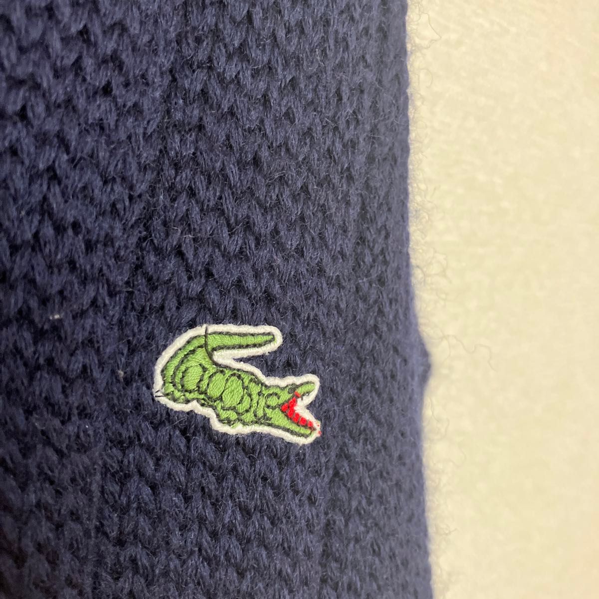 ラコステ　LACOSTE ハーフジップ  ニット　セーター　紺　灰色　サイズ3