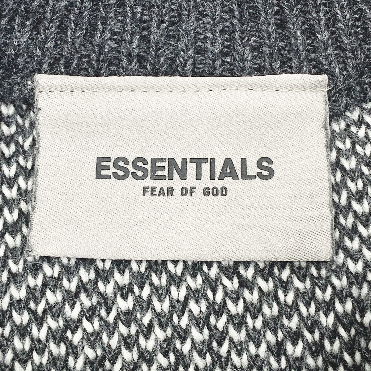 美品 ESSENTIALS エッセンシャルズ FEAR OF GOD FOG フロントロゴ ニット セーター 海外サイズ:S 黒 ダークグレー 05-0317☆の画像6