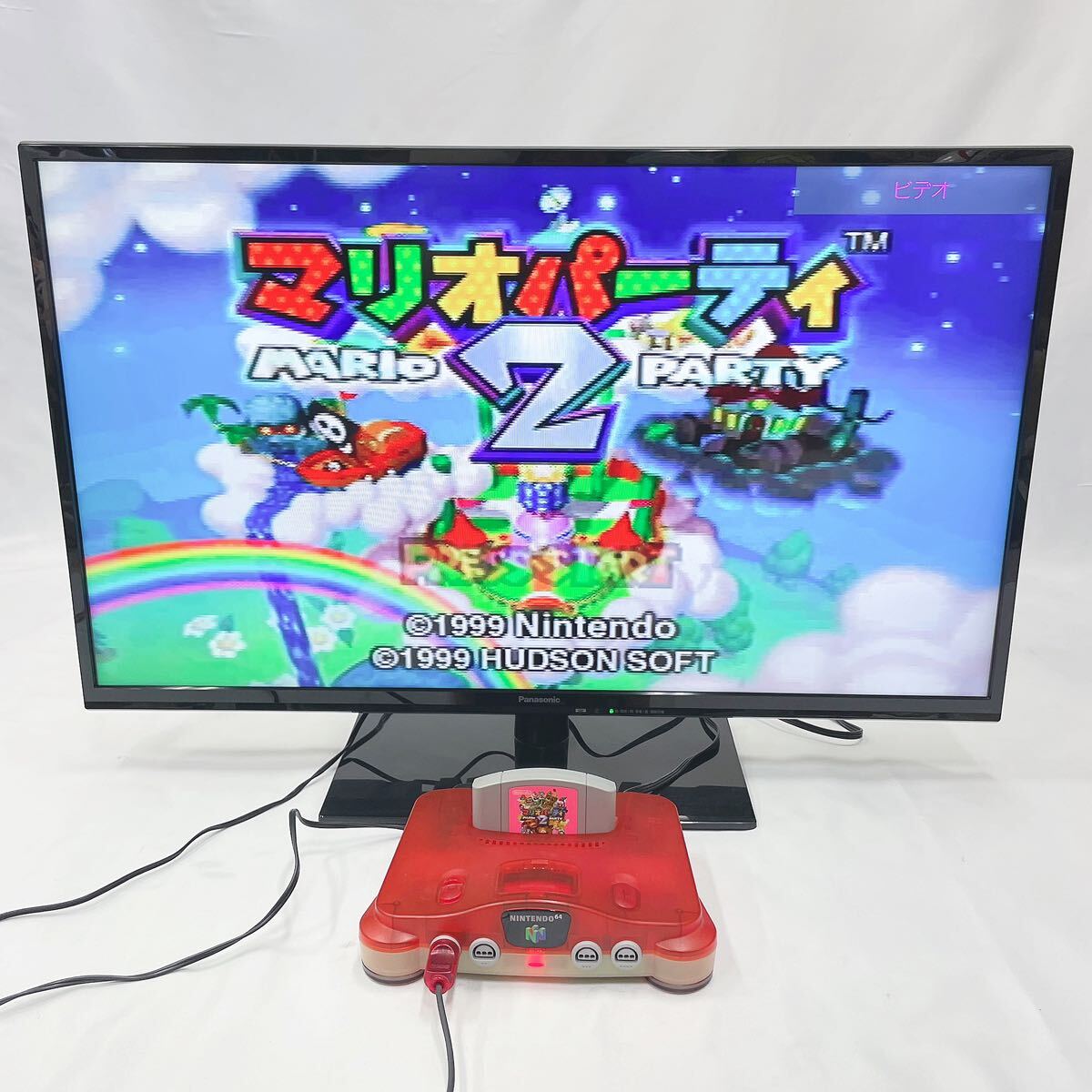  game start-up has confirmed Nintendo nintendo Nintendo 64 NUS-001 clear red game machine soft 2 point set 02-02230