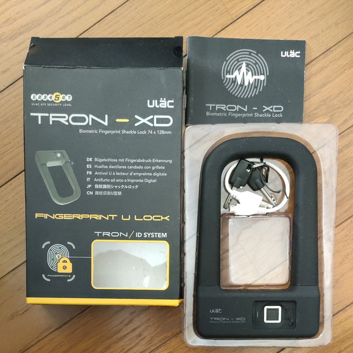 ULAC TRON-XD 指紋認証式ロック　自転車鍵　生体認証　キーレス　盗難防止