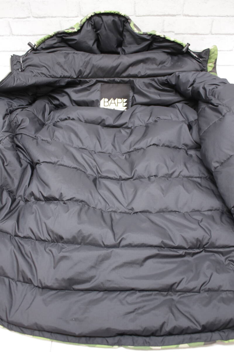 ◎105【1円～】A BATHING APE アベイシング エイプ CAMO DOWN JACKET カモダウンジャケット Lサイズ_画像3