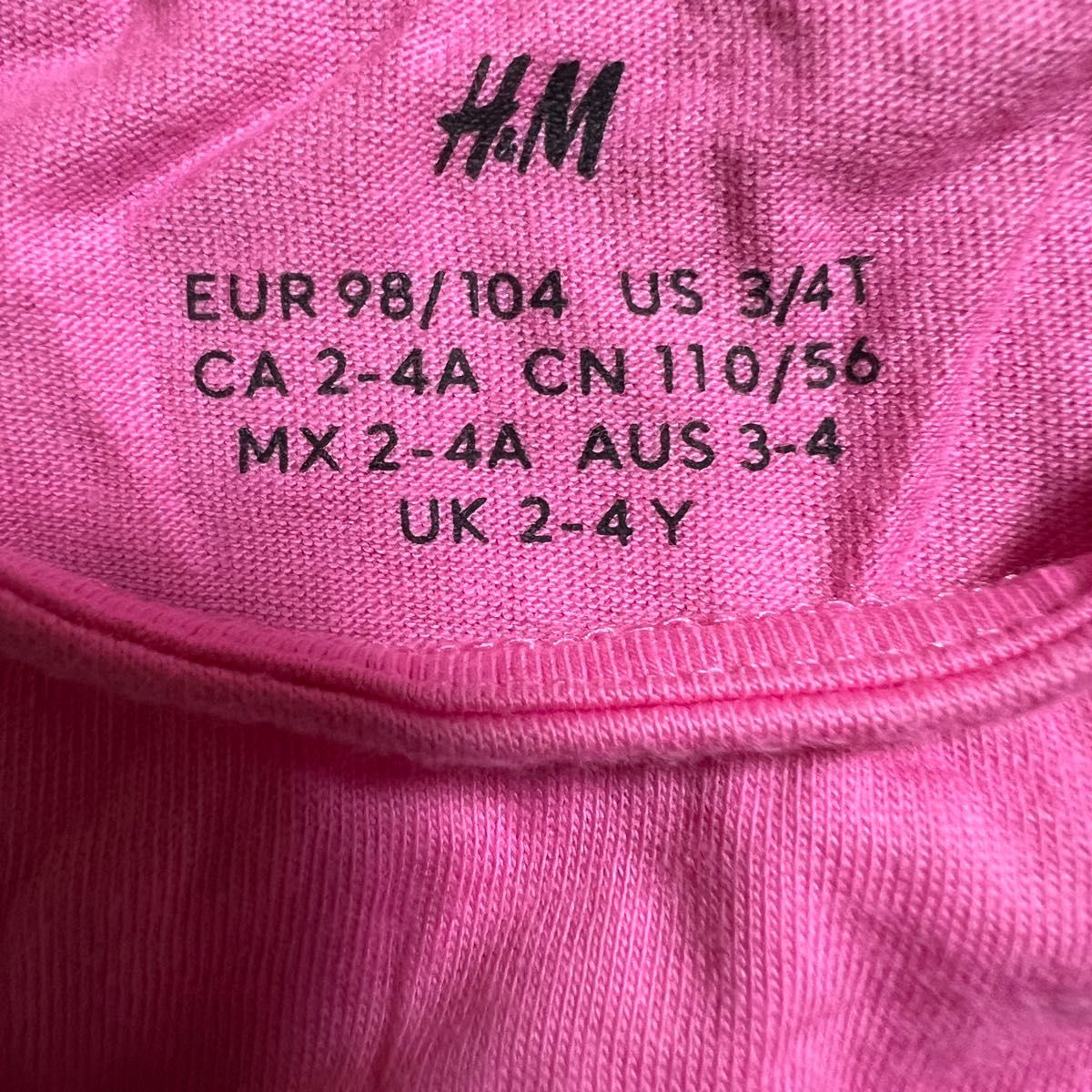 H&M 子供服  セット売りTシャツ  100cm ハート柄 タンクトップ Tシャツ 女の子 こども服 カットソー 半袖  花柄 